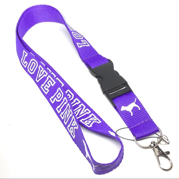 PINK Victoria's Secret Accessories - PINK Purple/White Lanyard Breakaway Nylon Keychain